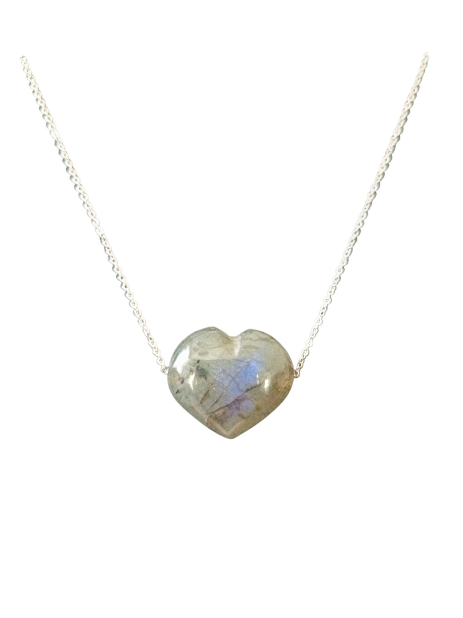 Collier Labradorite Bleue "Coeur"