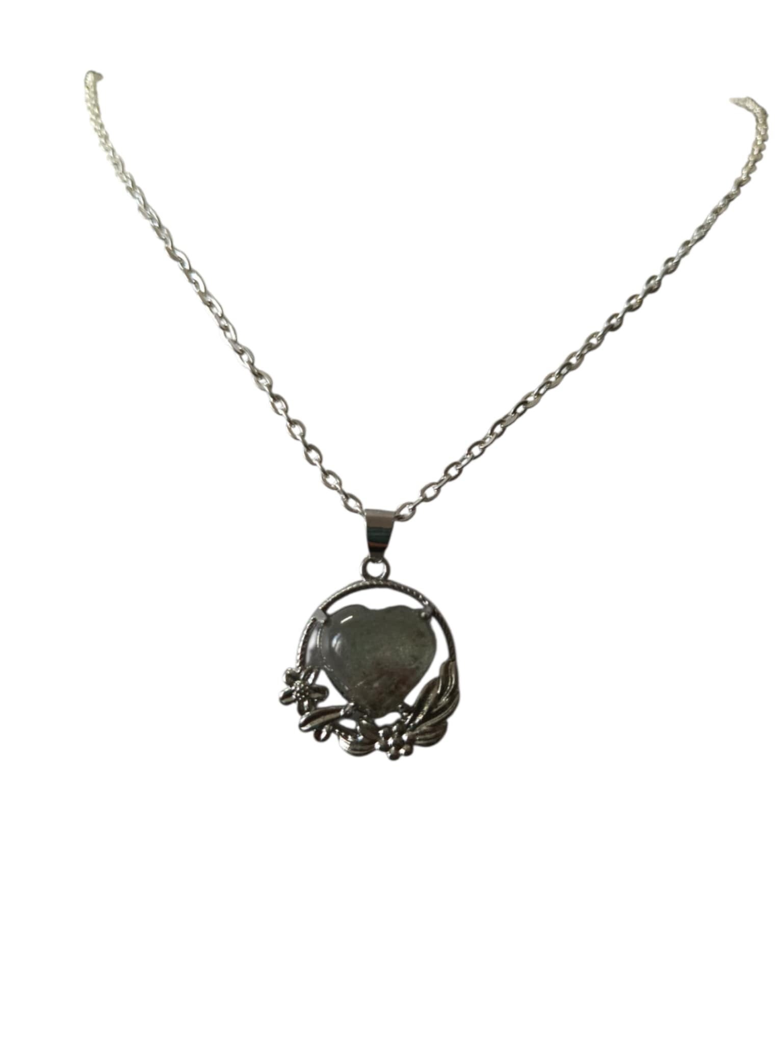 Collier Diamant Herkimer " Coeur "