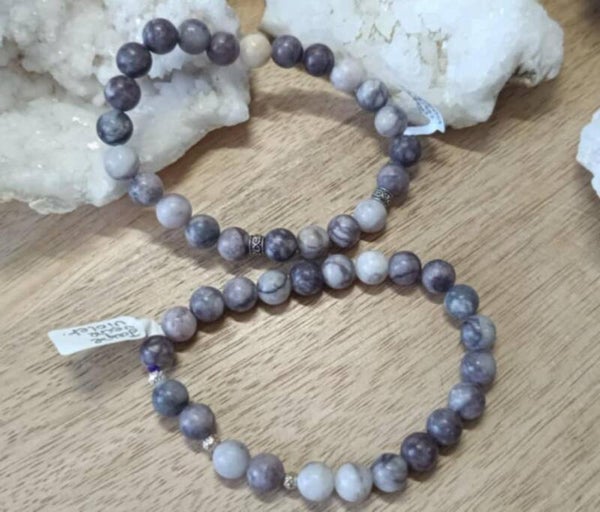 Bracelet Jaspe Veine Violet 8mm