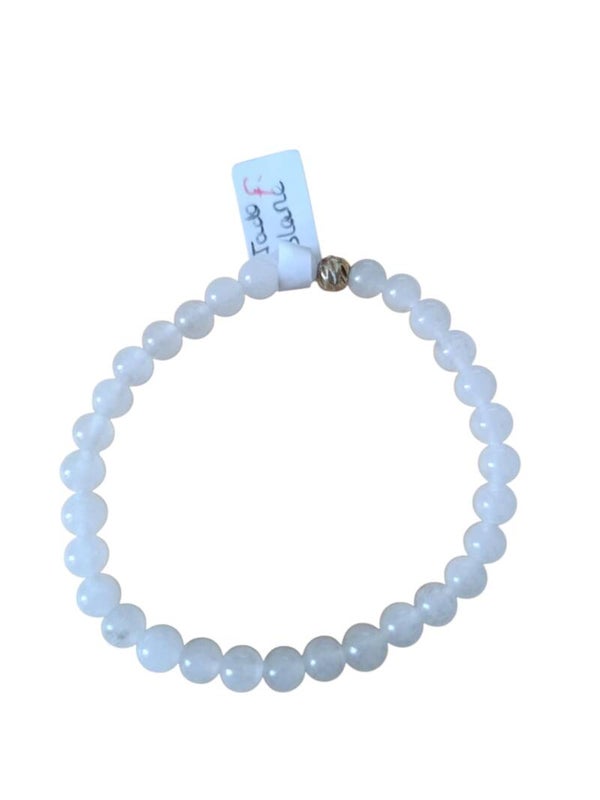 Bracelet Jade blanc 6mm grade AA