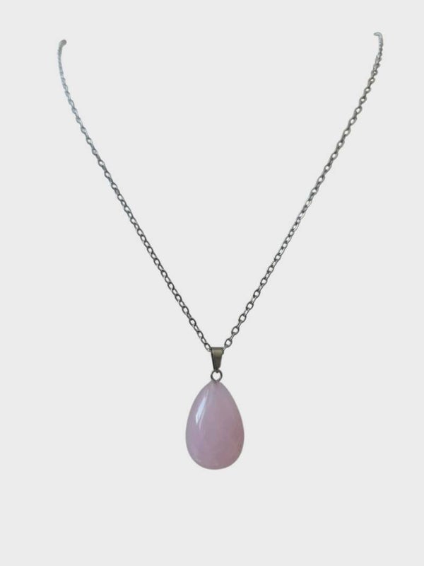 Collier Quartz Rose " Goutte "