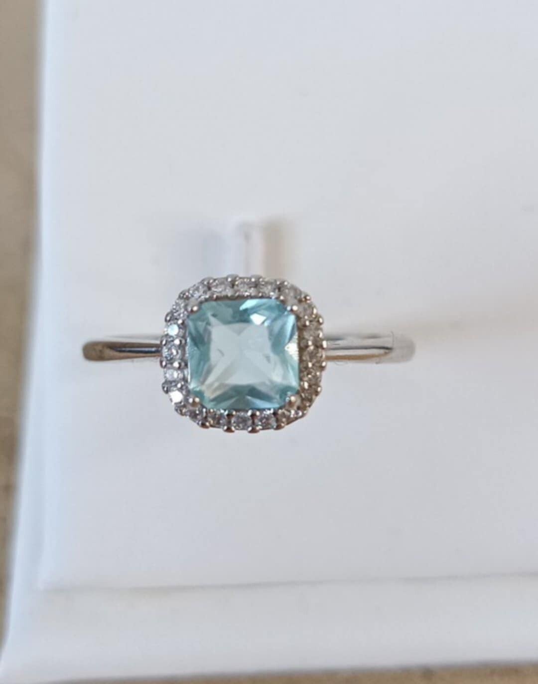 Bague Aigue Marine & Moissanite