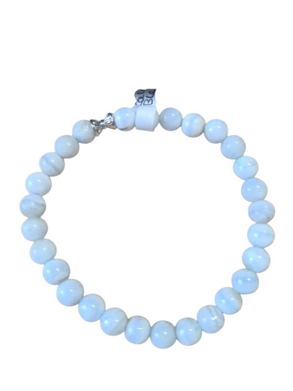 Bracelet Calcédoine Bleue 7mm de Turquie