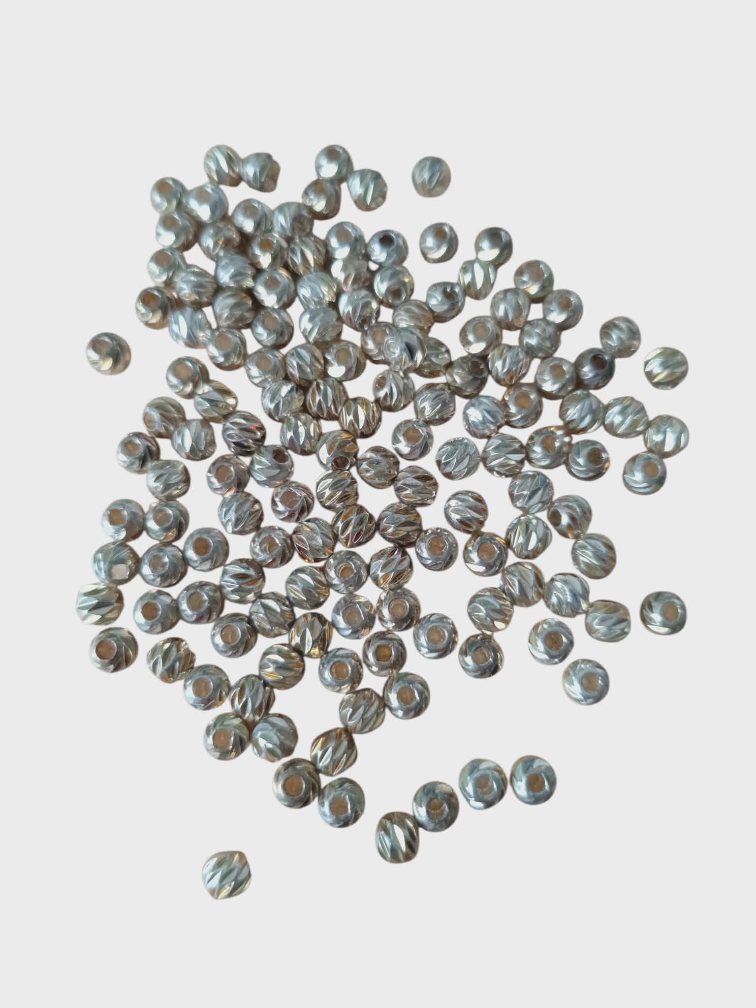 Lot 140 Perles Acier Inoxydable