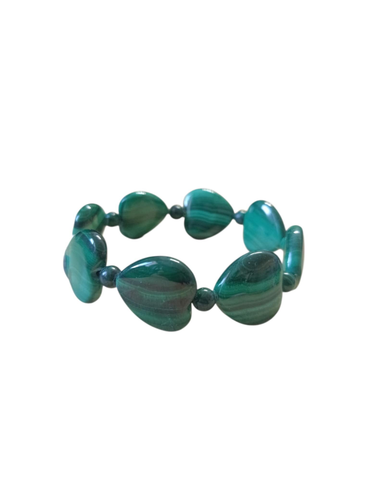 Bracelet Malachite Coeur XL Grade AA
