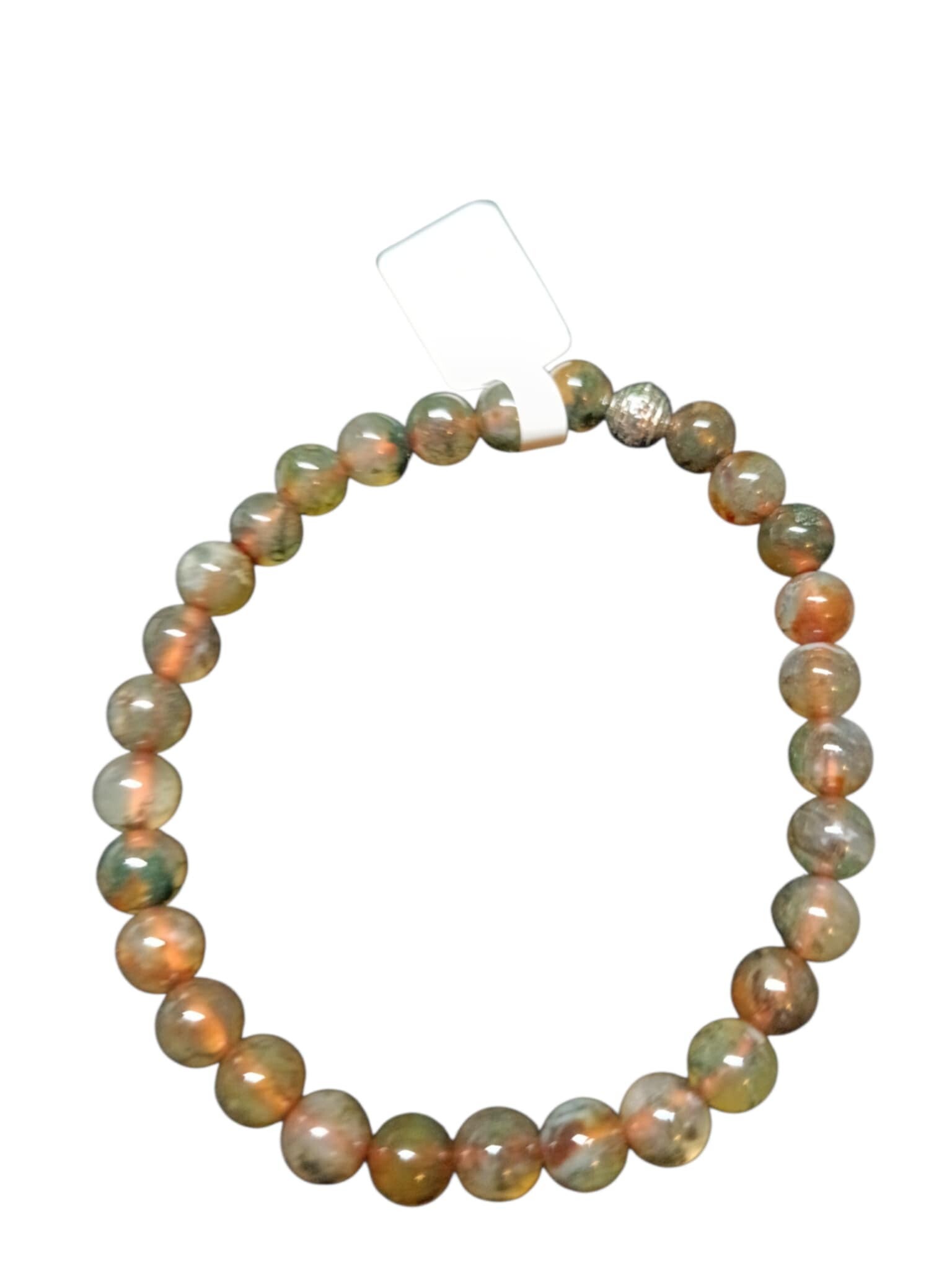 Bracelet Agate Mousse Rouge 6mm