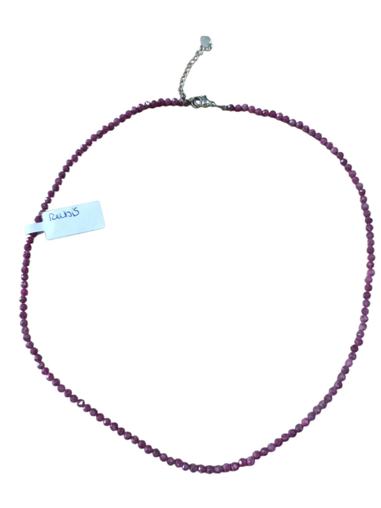 Collier Rubis Facetté 3.5mm