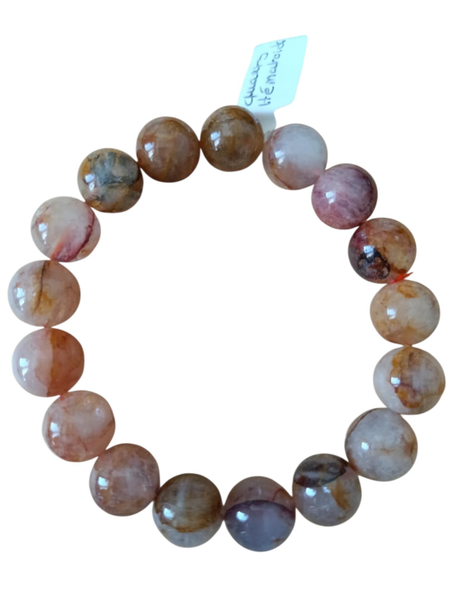 Bracelet Quartz Hématoïde Jaune & Rouge 12.5mm