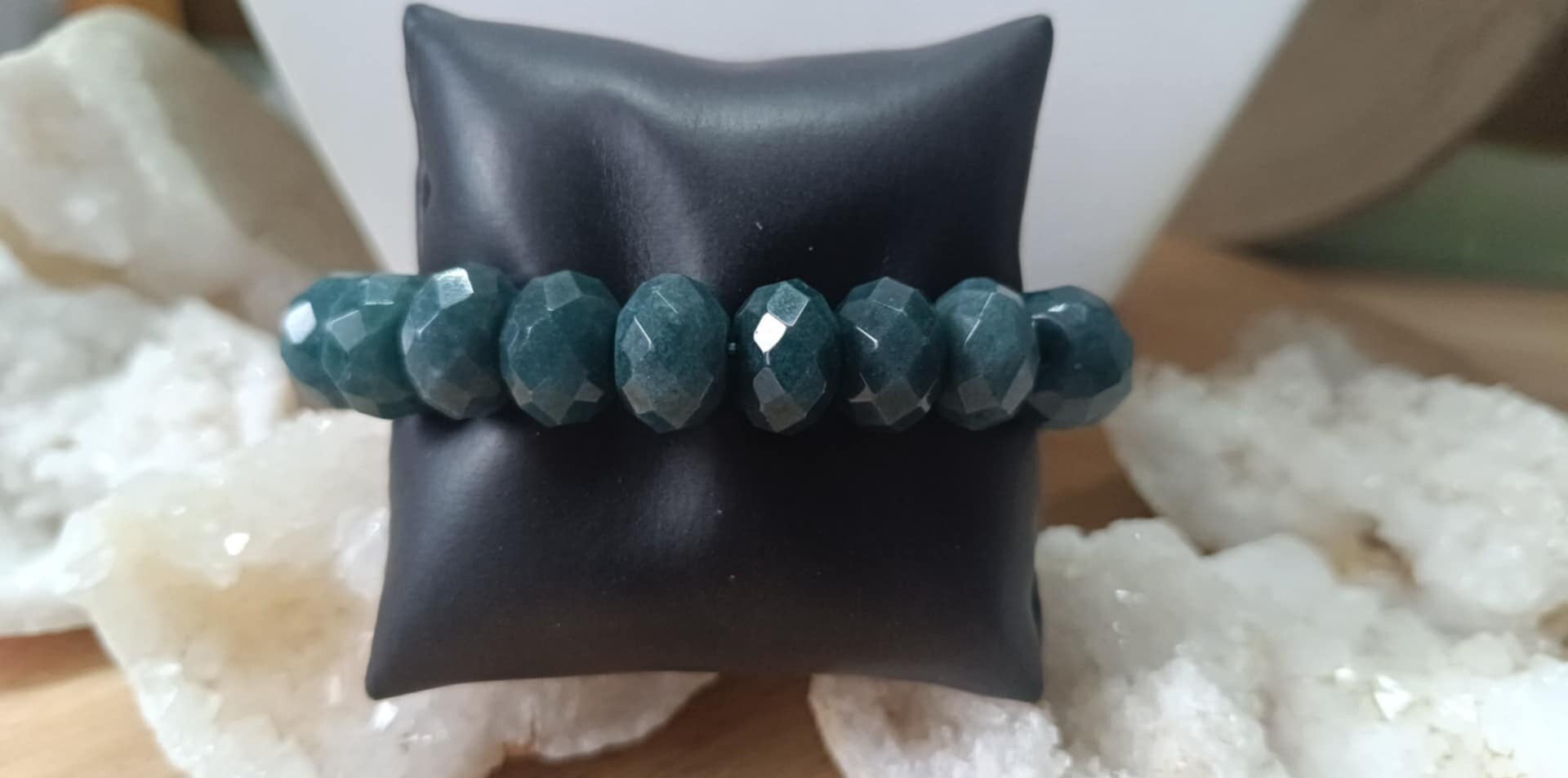 Bracelet Jade Bleu (Dianite) Facetté 14mm