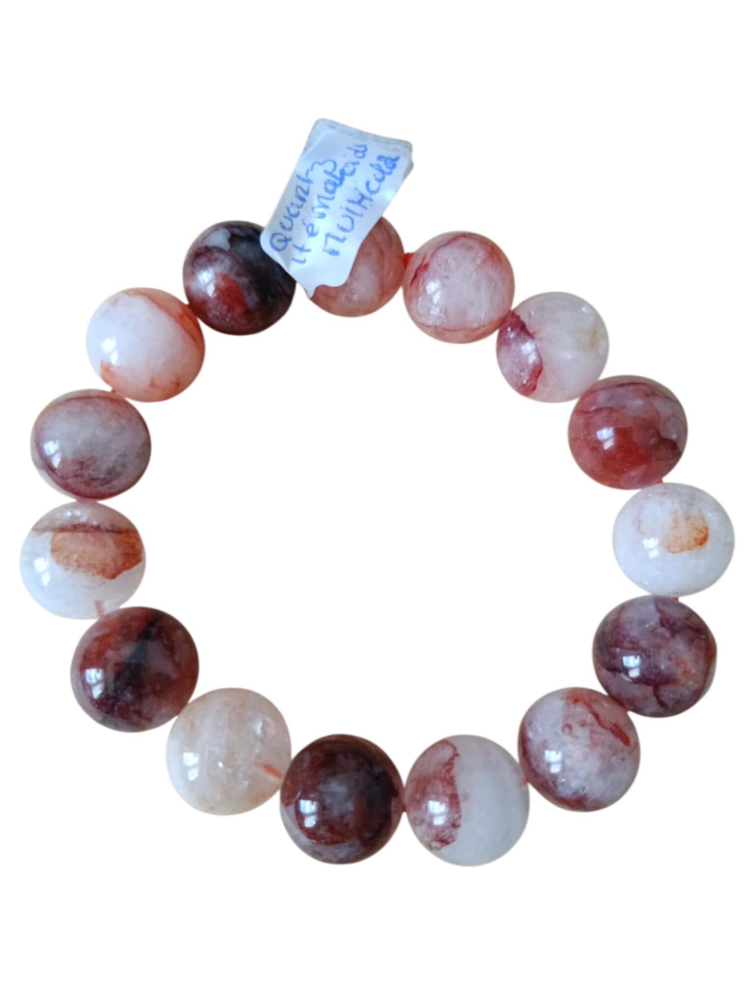 Bracelet Quartz Hématoïde Rouge 14mm