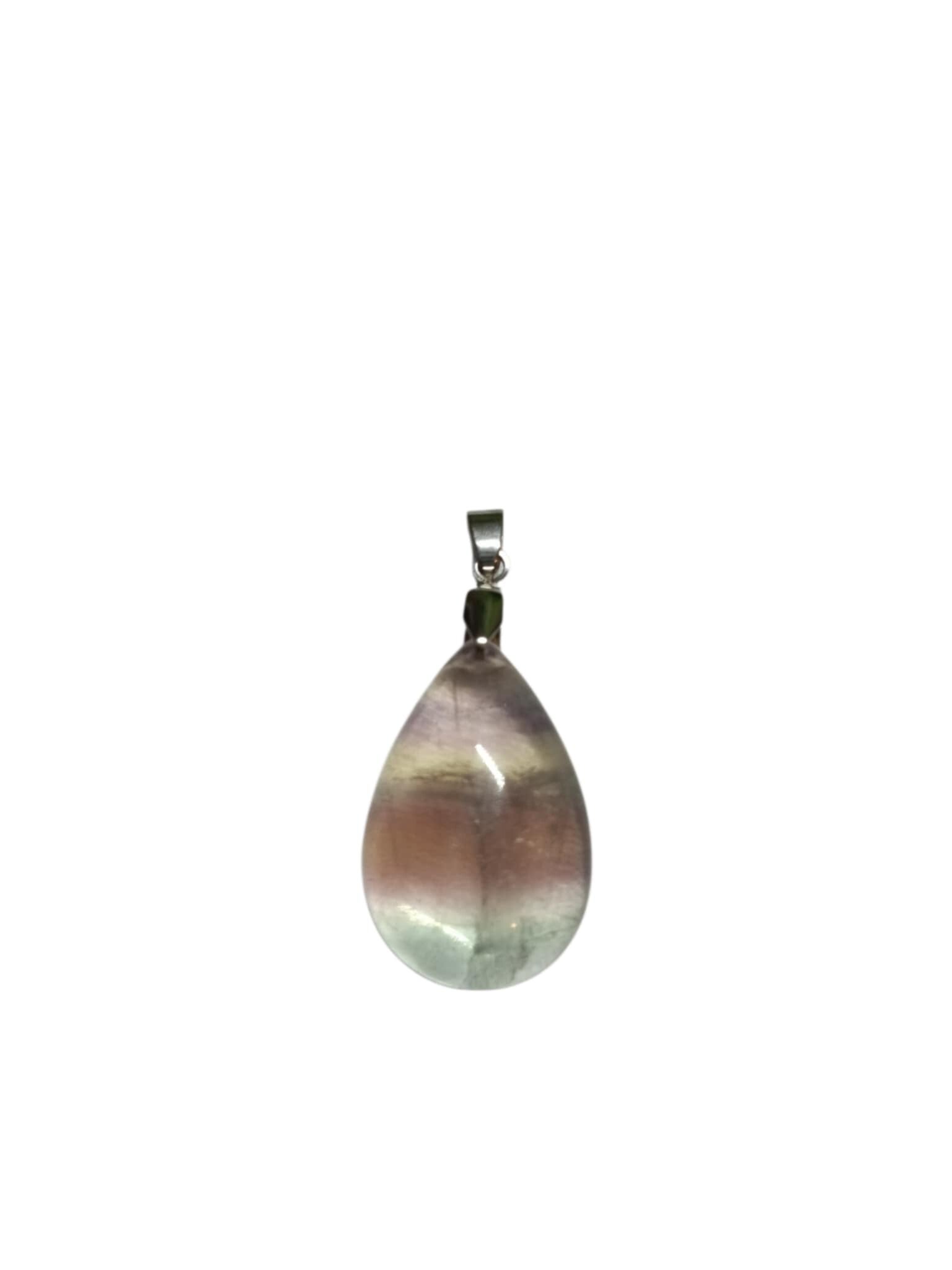 Pendentif Fluorite Arc en Ciel " Goutte "