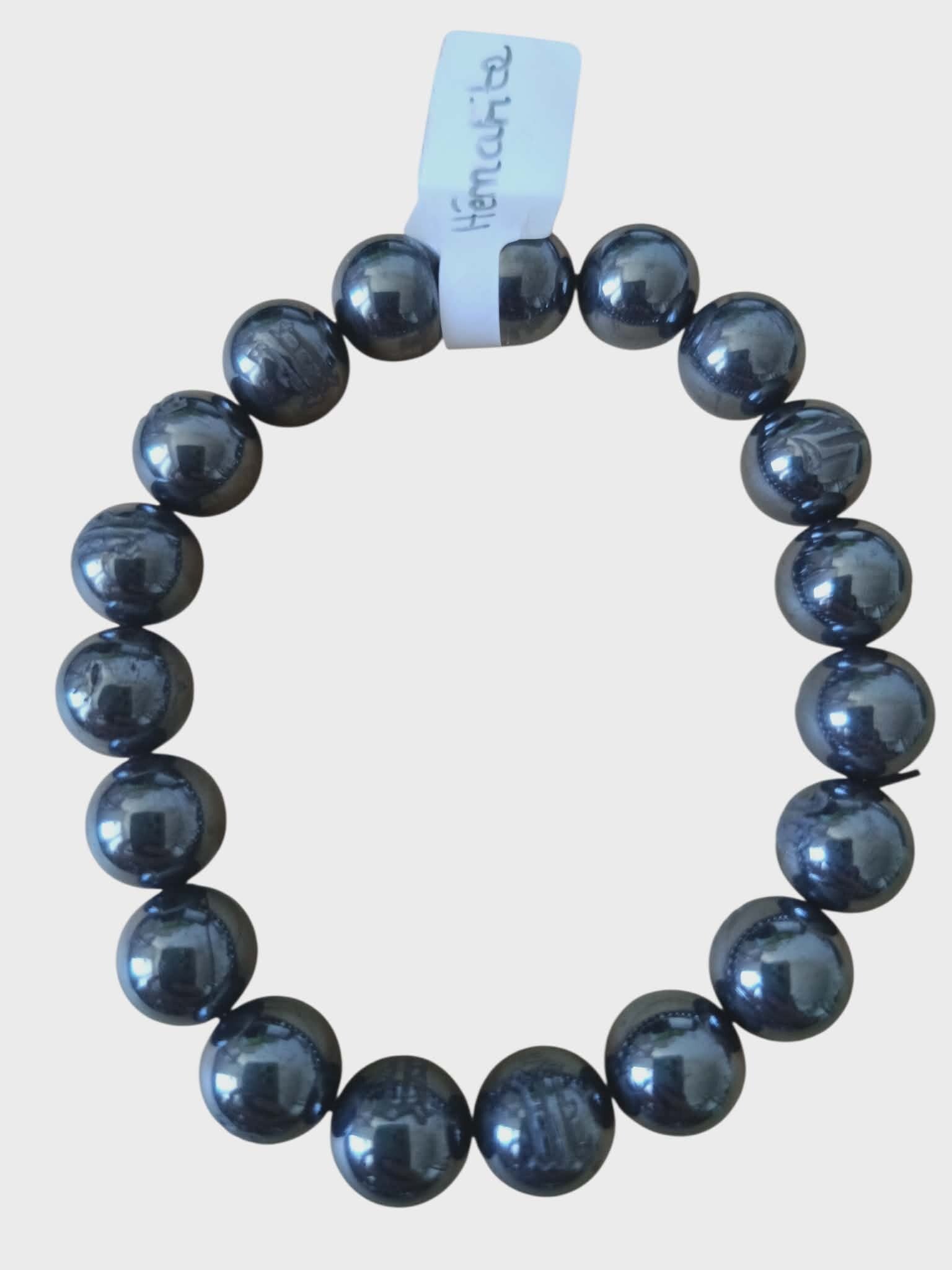 Bracelet Hématite 10mm Gravé