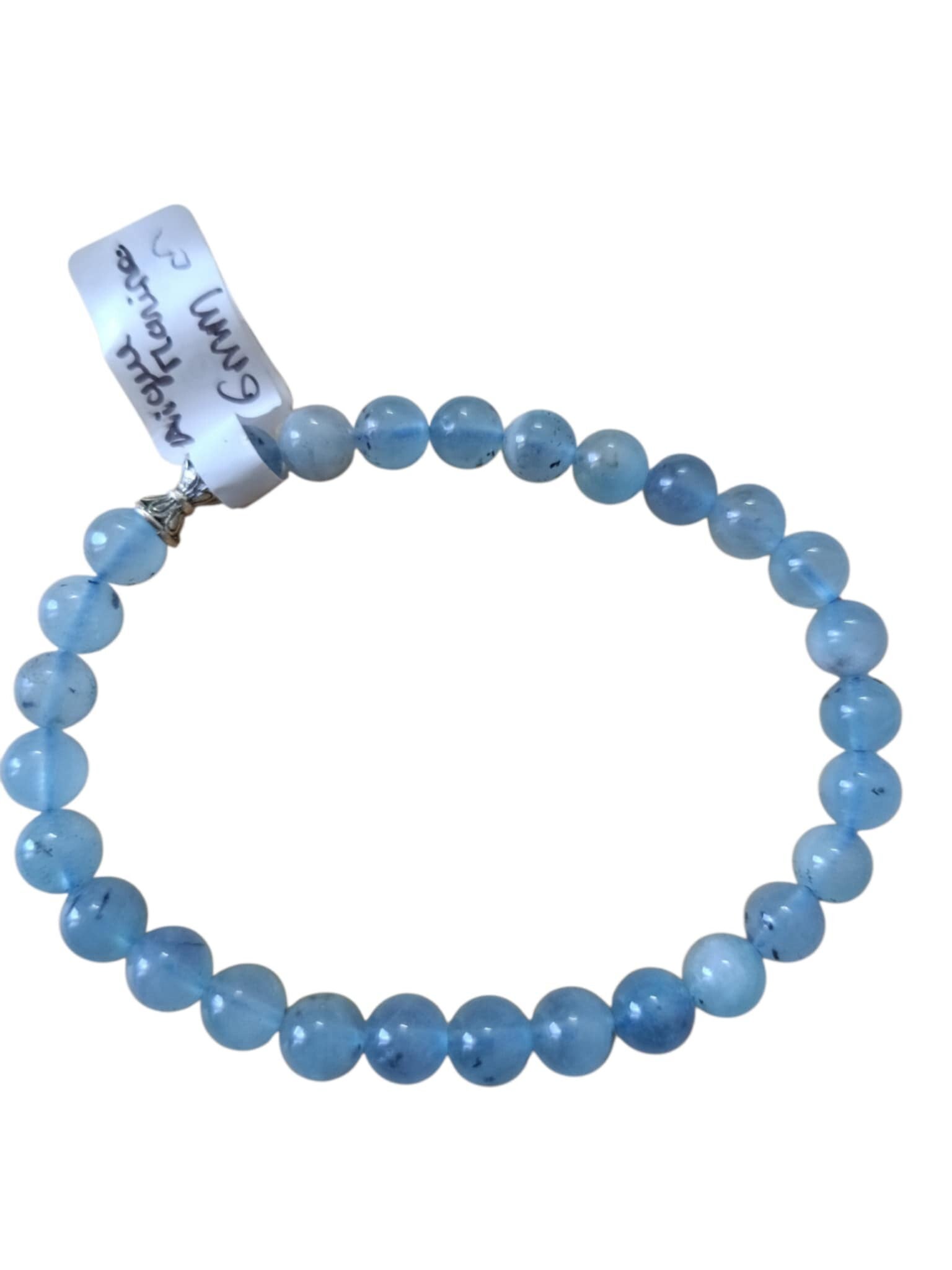 Bracelet Aigue Marine 6mm Grade AB