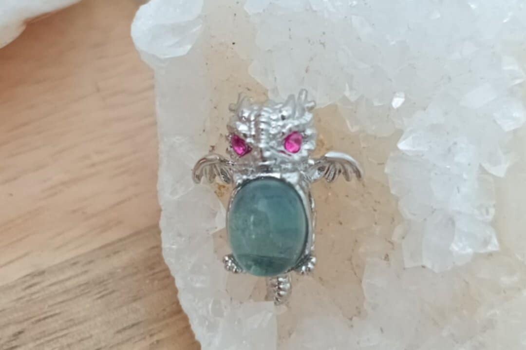 Charmes - Pendentif Fluorite Verte Dragon