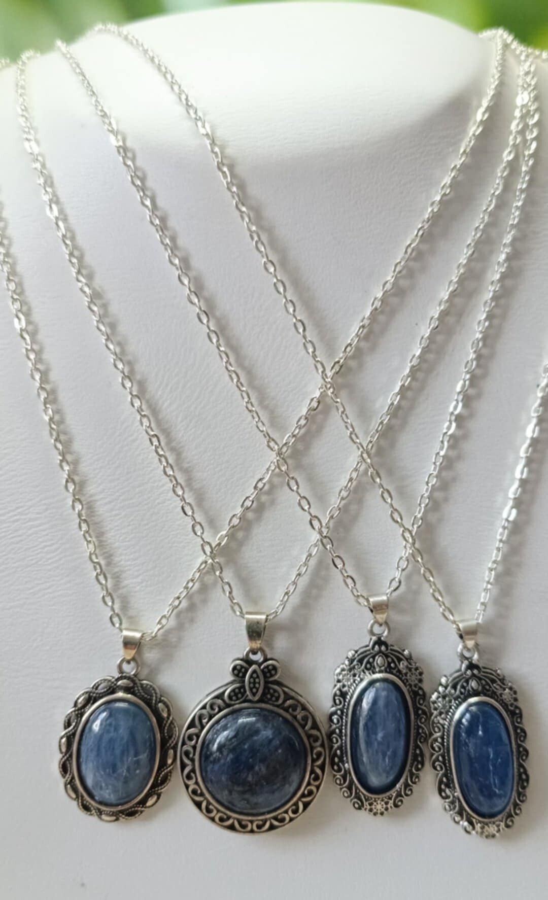 Collier Cyanite Bleue en Argent