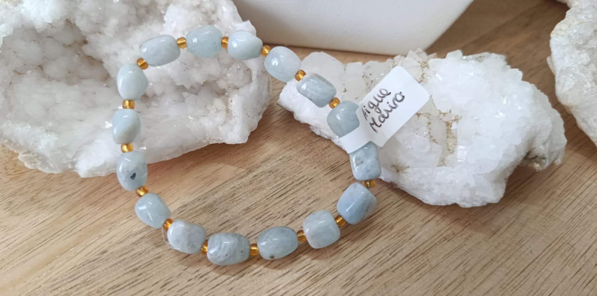 Bracelet Aigue Marine Grade AB Forme Libre