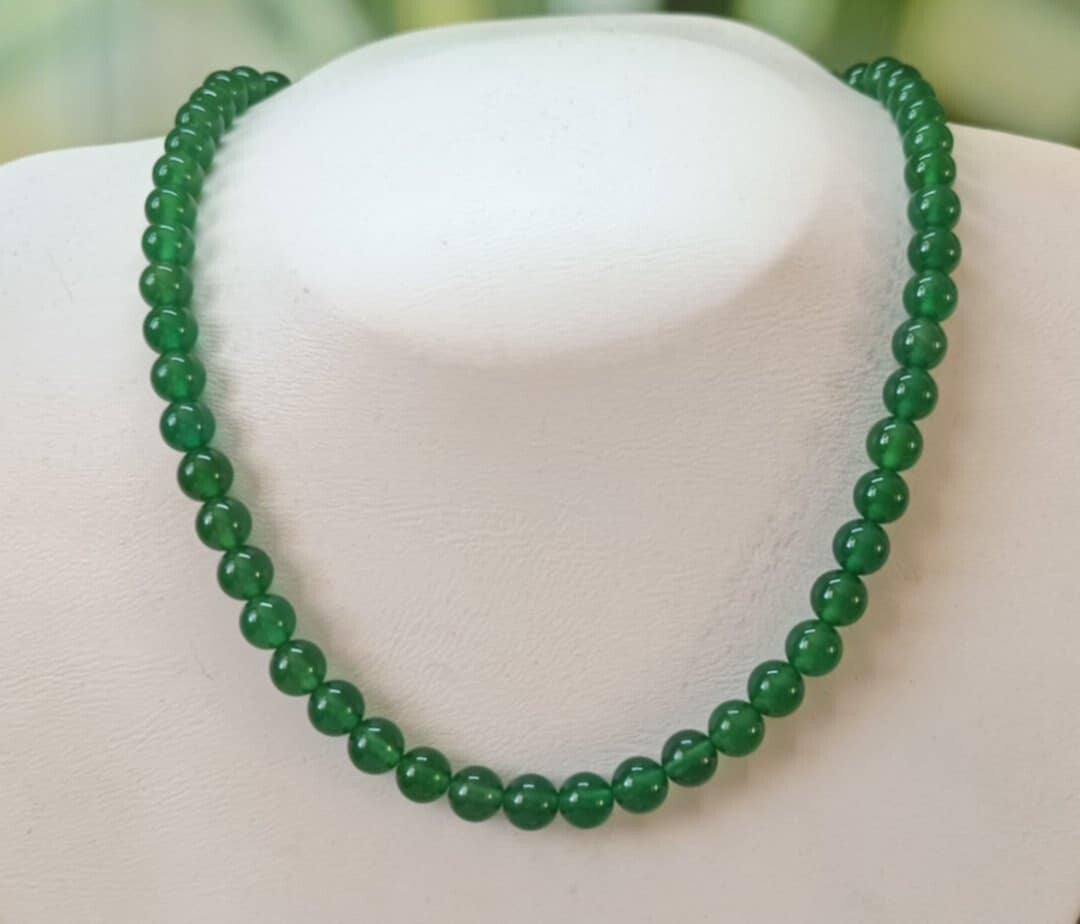 Collier Agate Verte 8mm