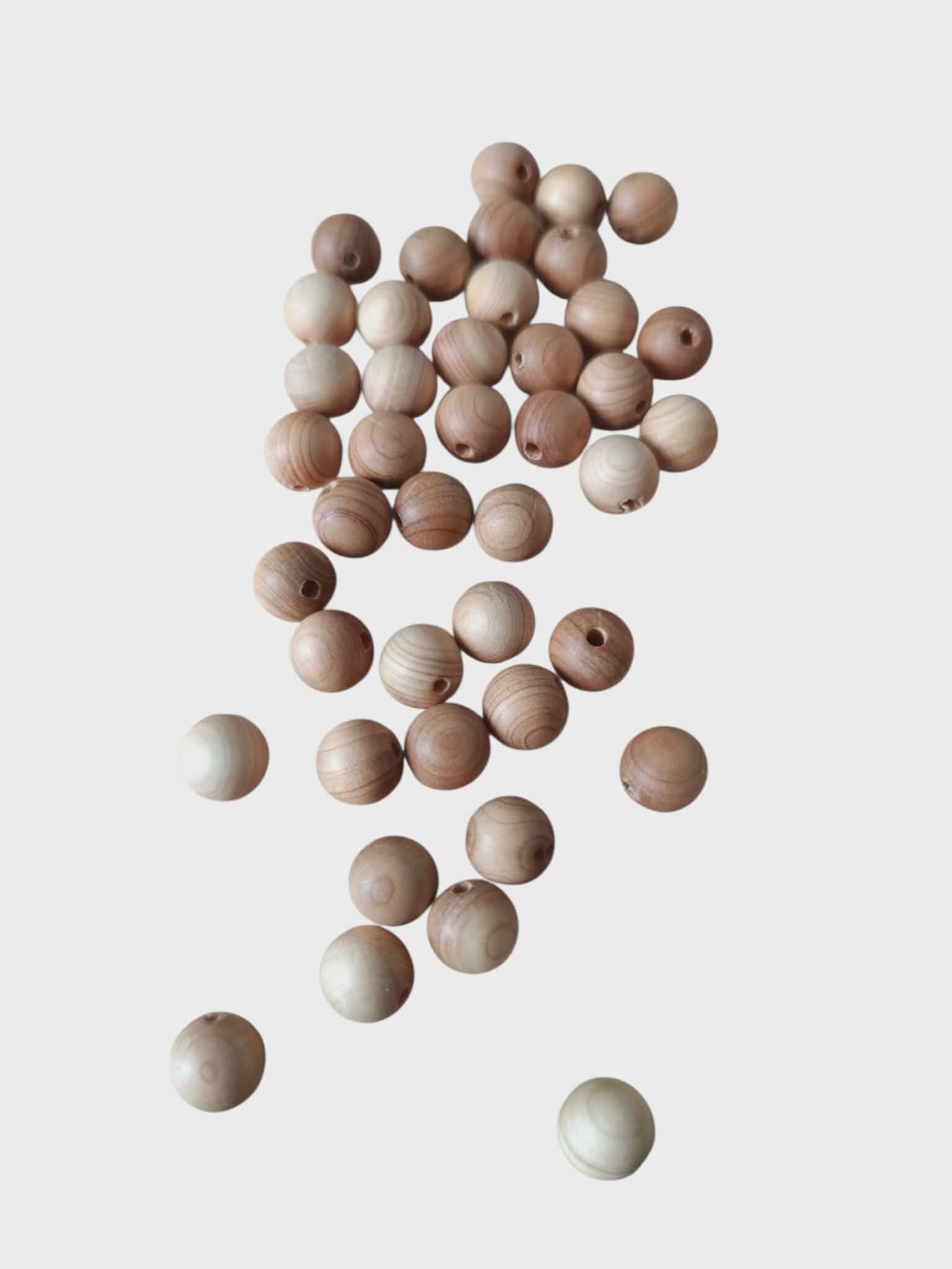 Lot 200 perles Bois de Santal 8mm