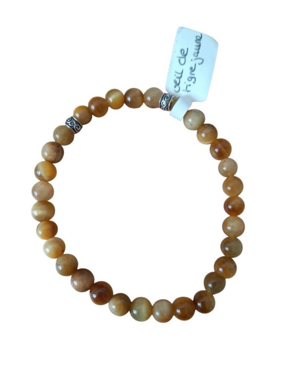 Bracelet Oeil de Tigre Jaune 6mm