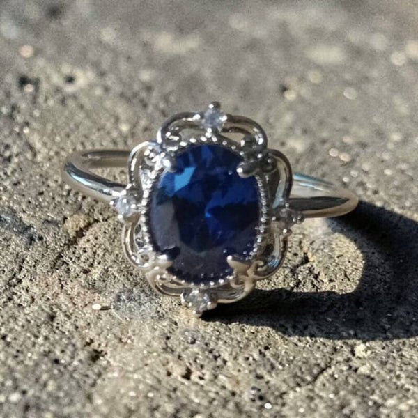 Bague Tourmaline Bleue " Fleur "