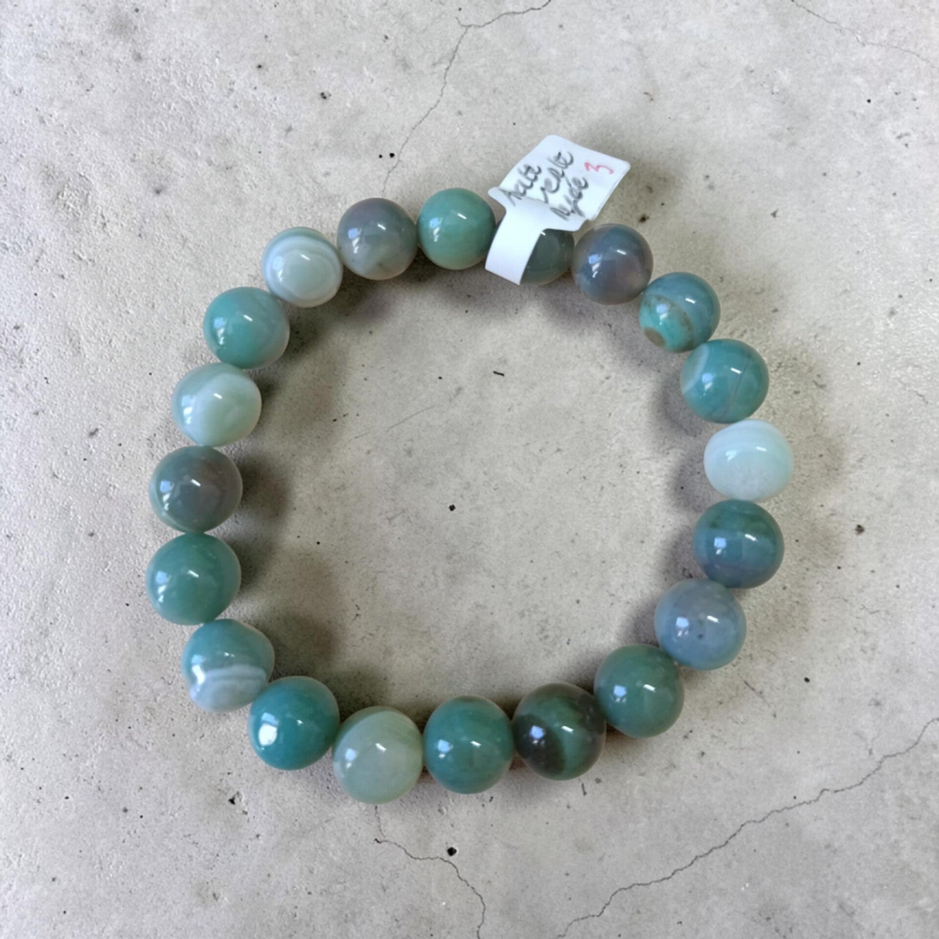 Bracelet Agate Verte Rayée 10mm
