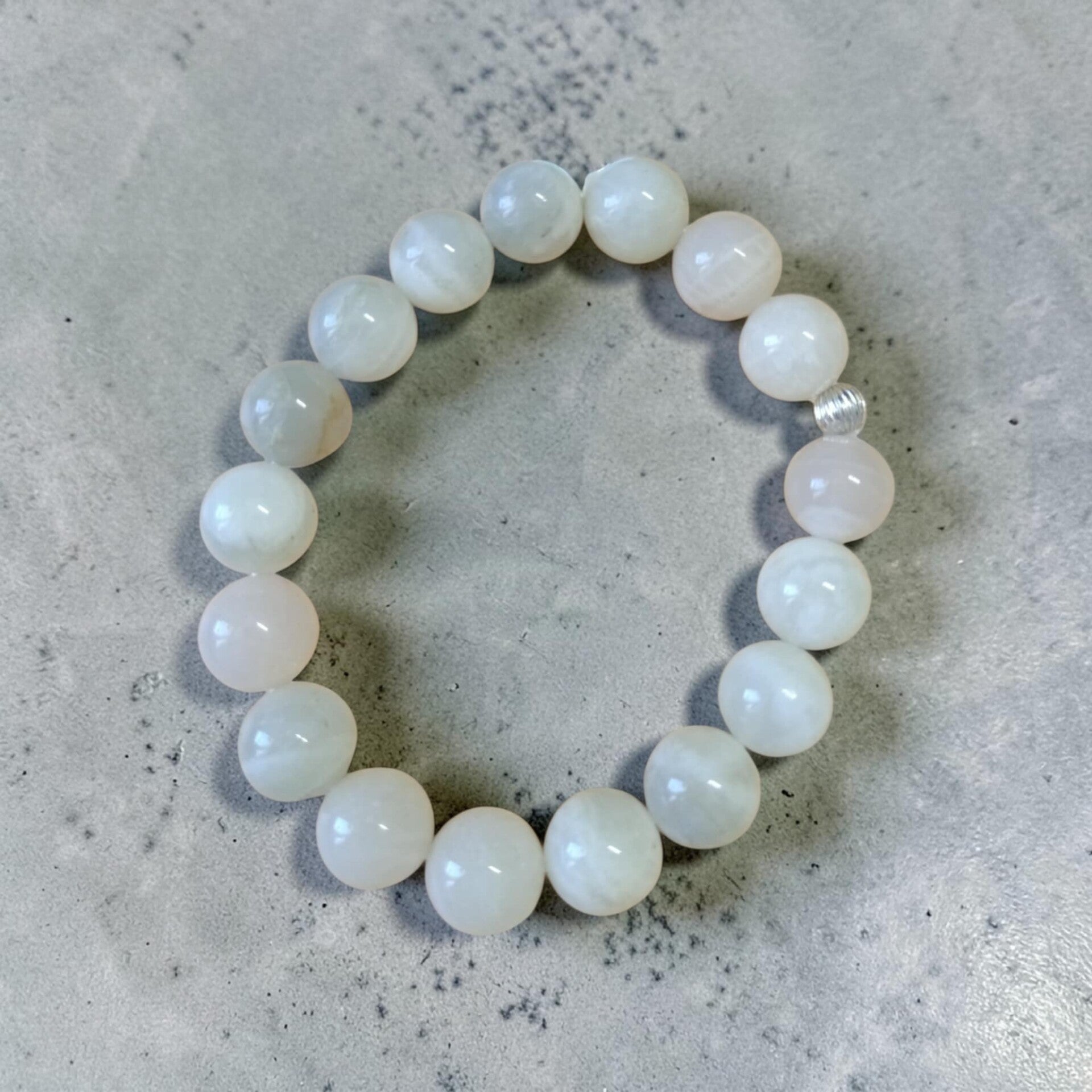 Bracelet Pierre de Lune Verte - Garniérite 12mm