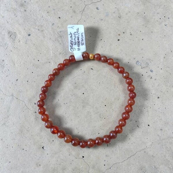 Bracelet Grenant Brun - Hessonite 5mm