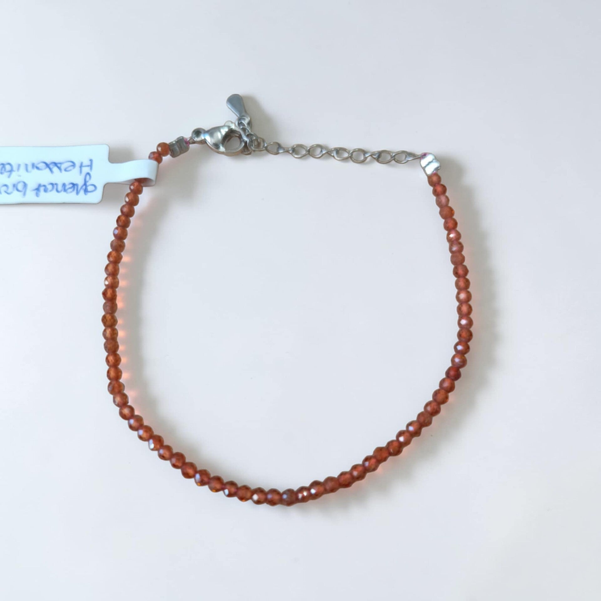 Bracelet Grenat Brun - Hessonite Facetté 2.5mm