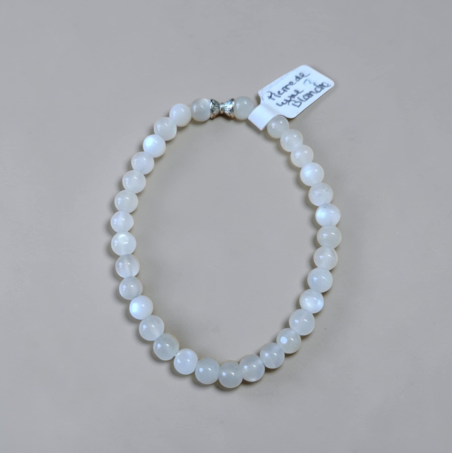 Bracelet Pierre de Lune Blanche 6-6.5mm