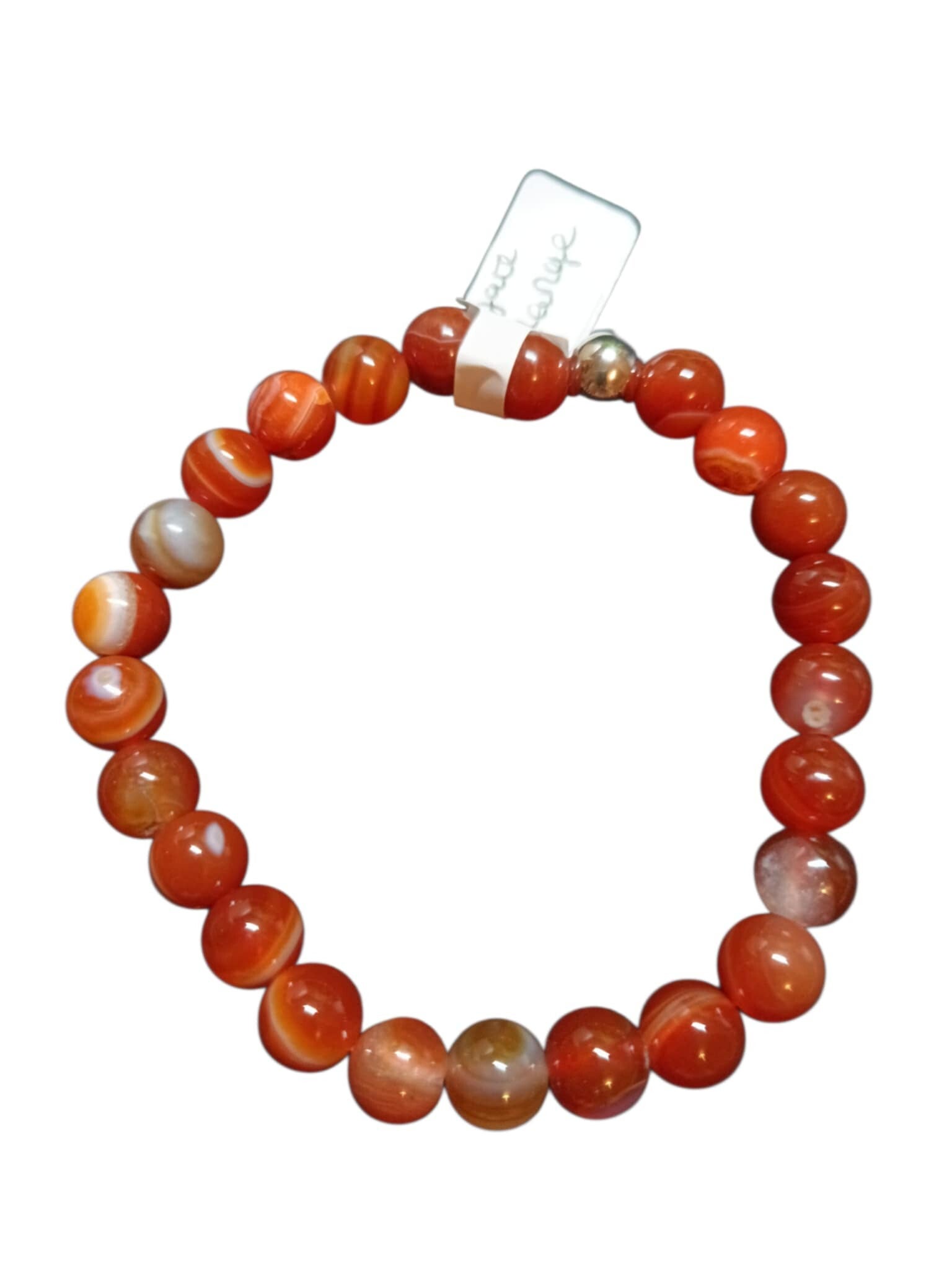 Bracelet Agate Orange 8mm