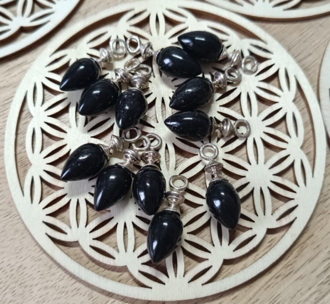 Pendentif Obsidienne Noire Forme Goutte