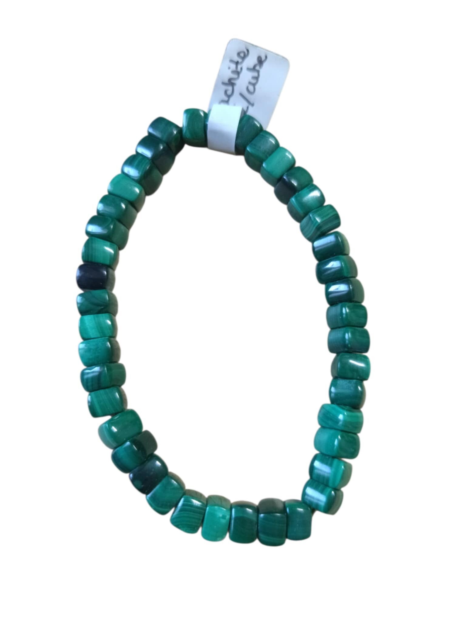 Bracelet Malachite Cube - Carré 6mm Grade AA