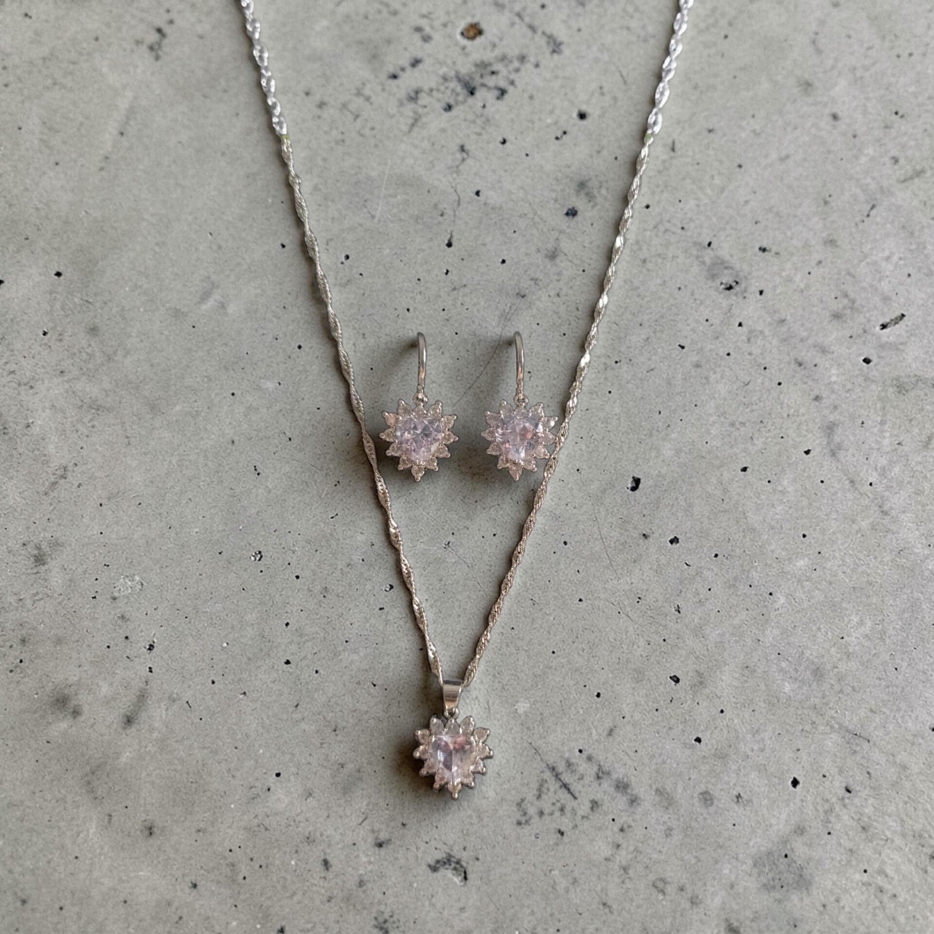 Parure Moissanite  " Coeur "