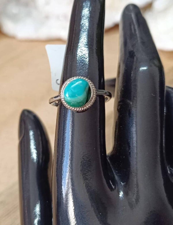 Bague Chrysocolle Malachite n°5