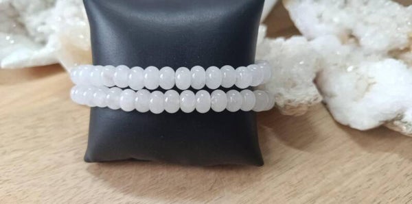 Bracelet Jade Blanc Donuts 8mm