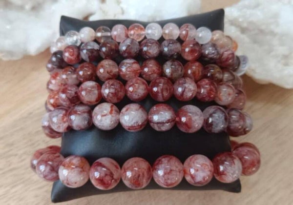 Bracelet Quartz Hématoïde Rouge