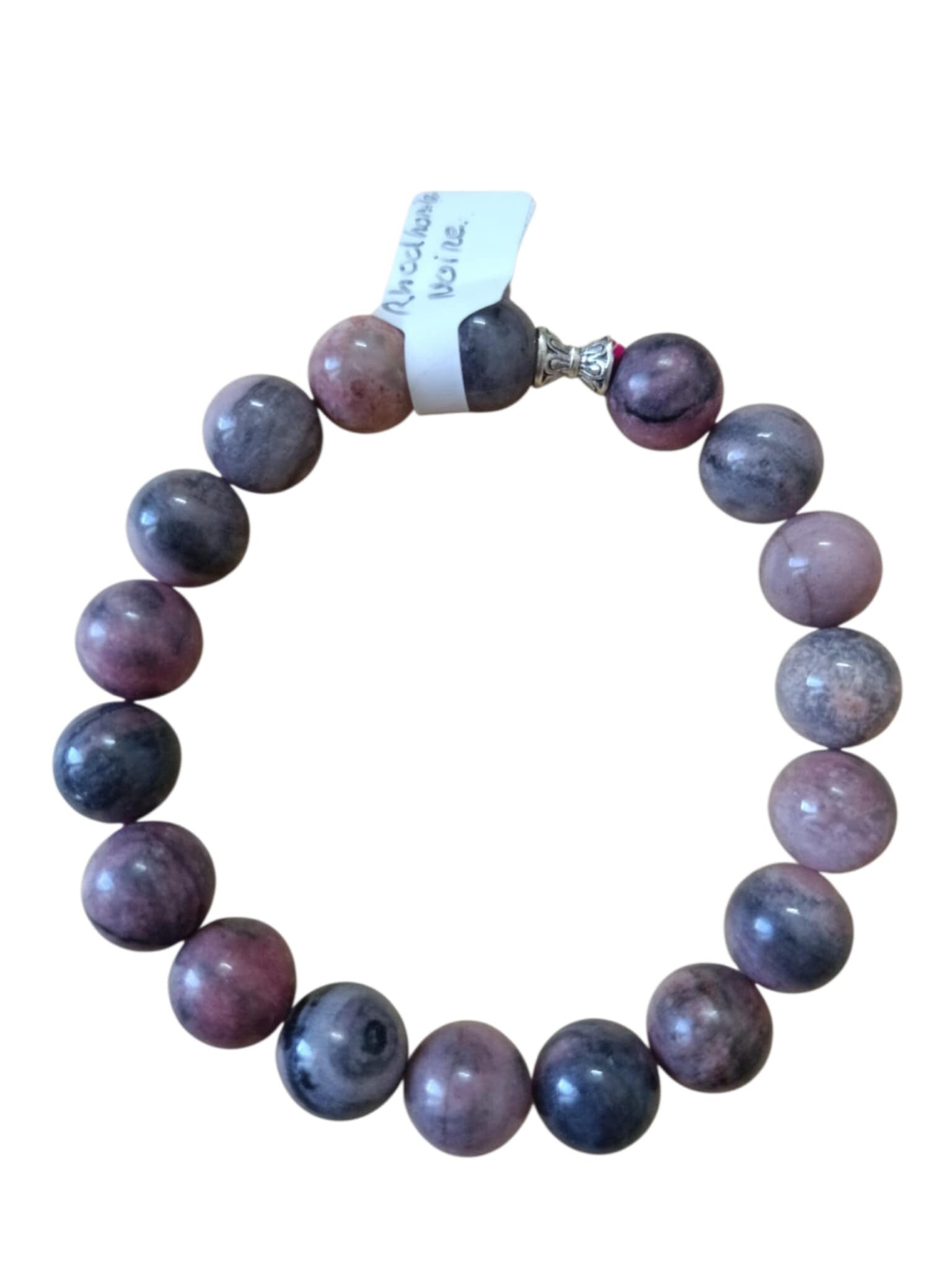 Bracelet Rhodonite Rose & Noire 10mm