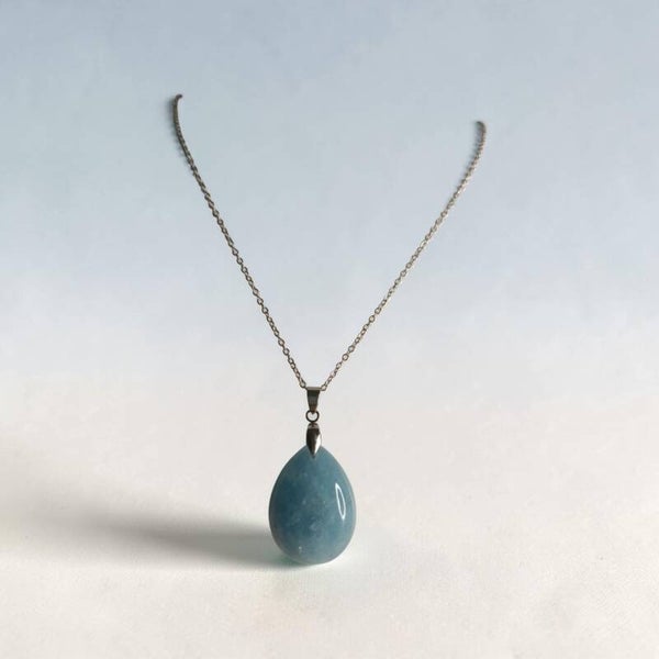 Collier Aigue Marine " Goutte " Grade 3A