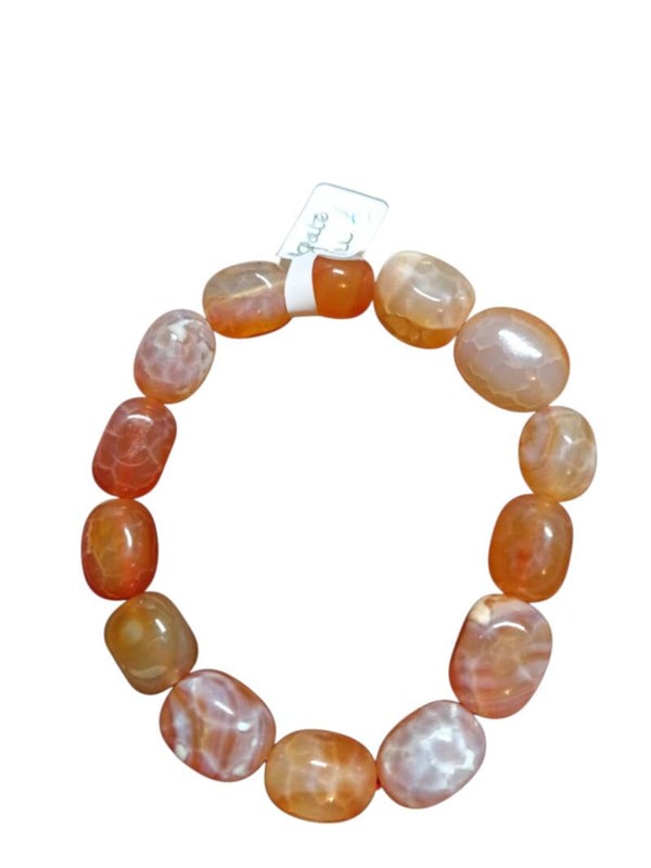 Bracelet Agate Feu Forme Libre