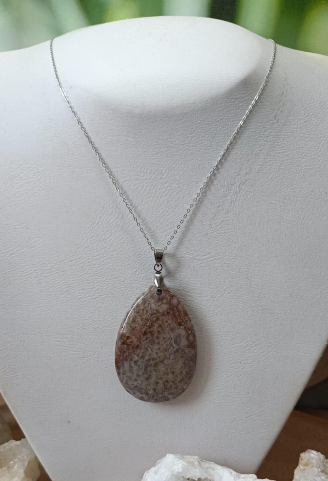 Collier Agate Crazy Lace Mexicain Rouge (1)