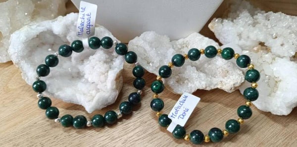 Bracelet Malachite Foncé 9mm