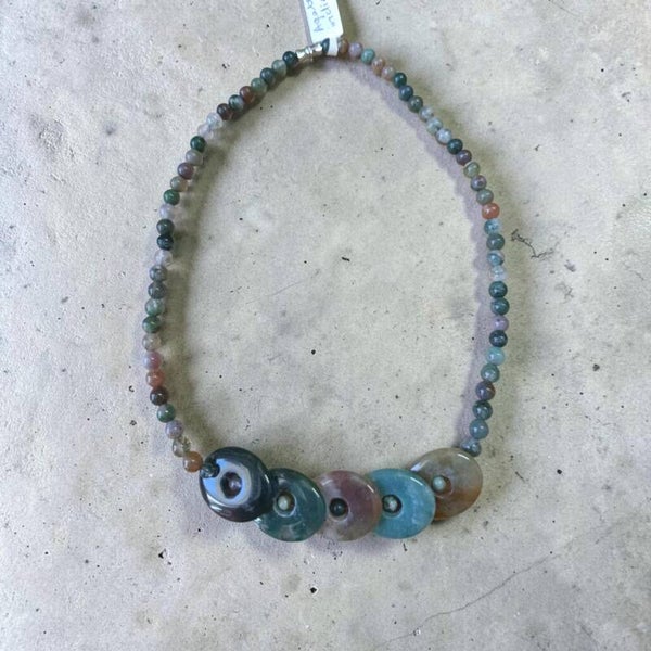 Collier Agate Indienne 4 Donuts