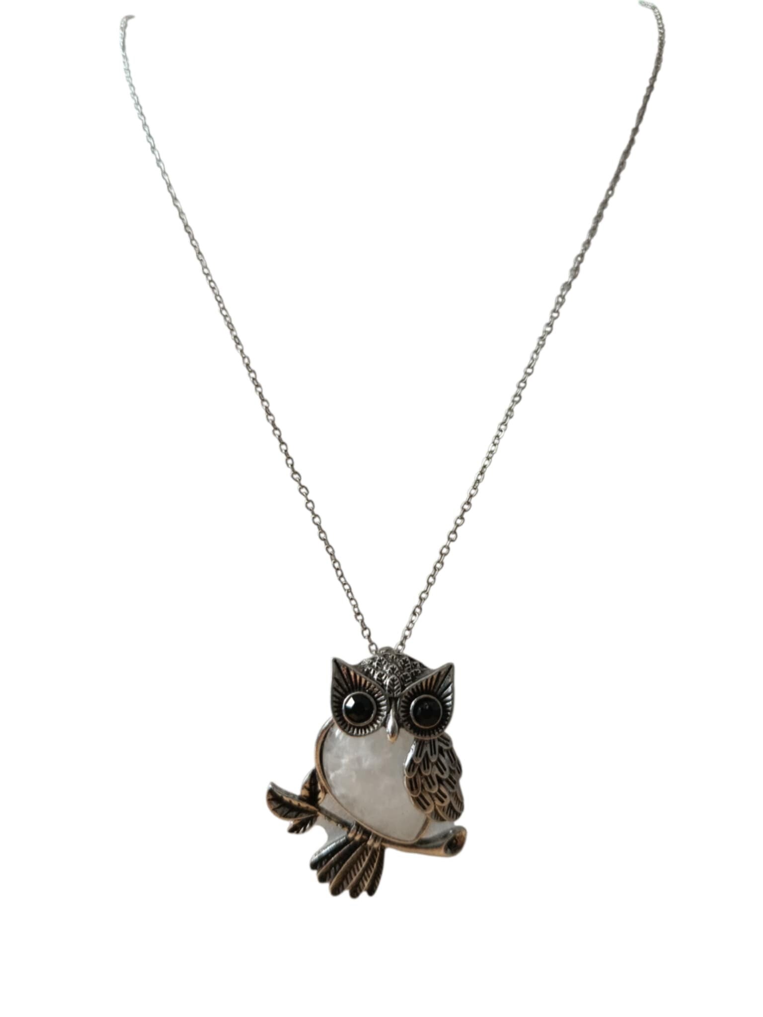 Collier Cristal de Roche " Hiboux "