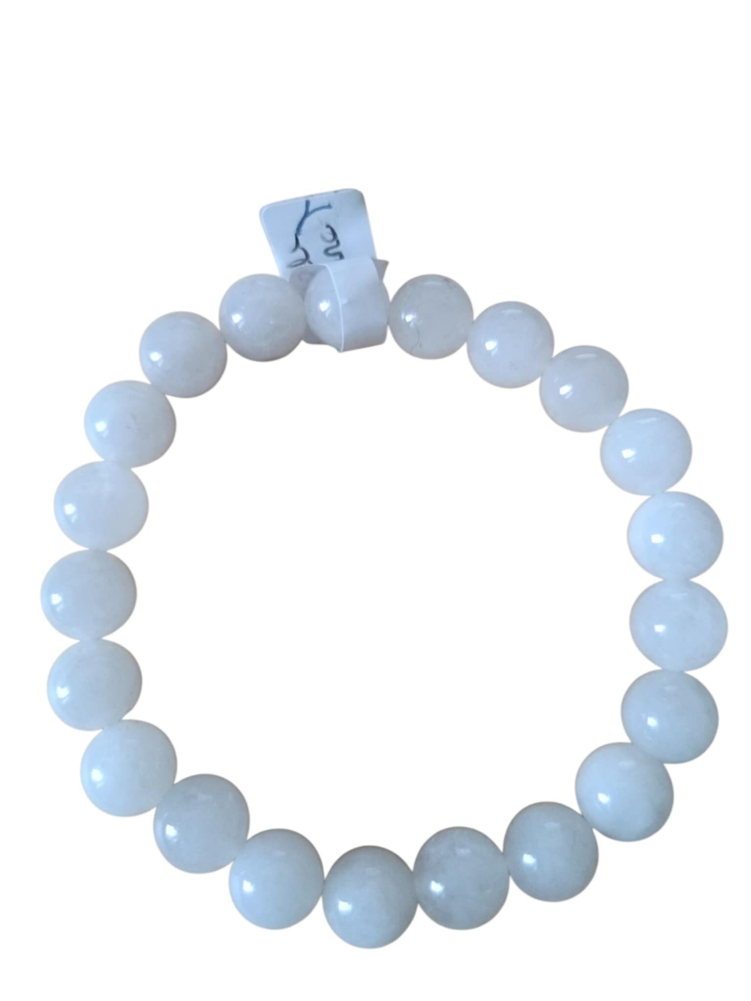 Bracelet Jade blanc 10mm grade AA