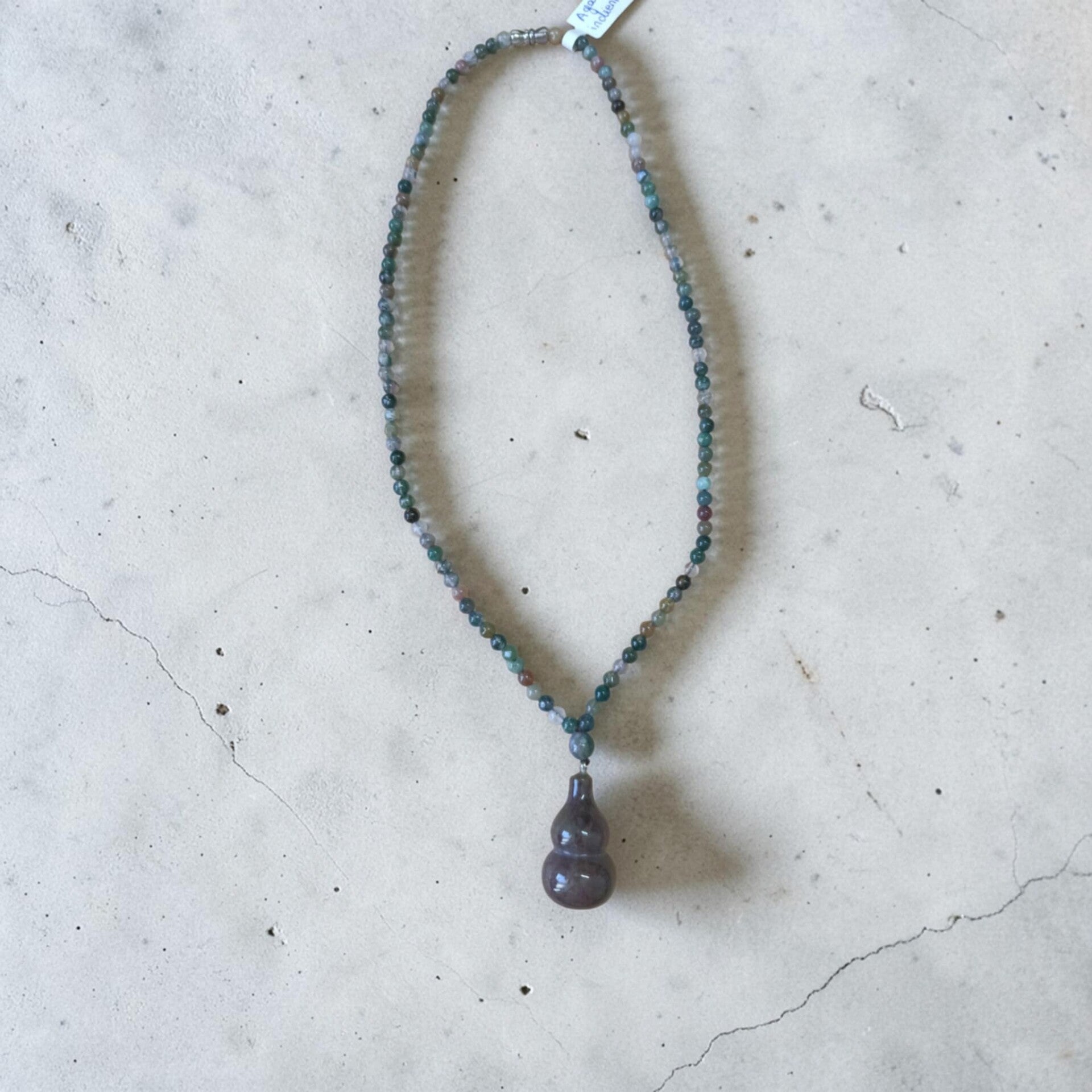 Collier Agate Indienne Forme Calebasse