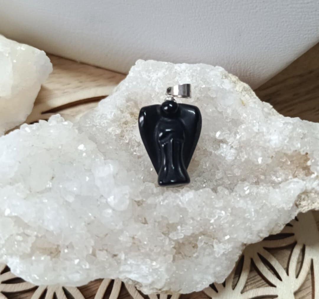 Pendentif Obsidienne Noire Ange