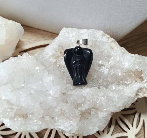 Pendentif Obsidienne Noire Ange
