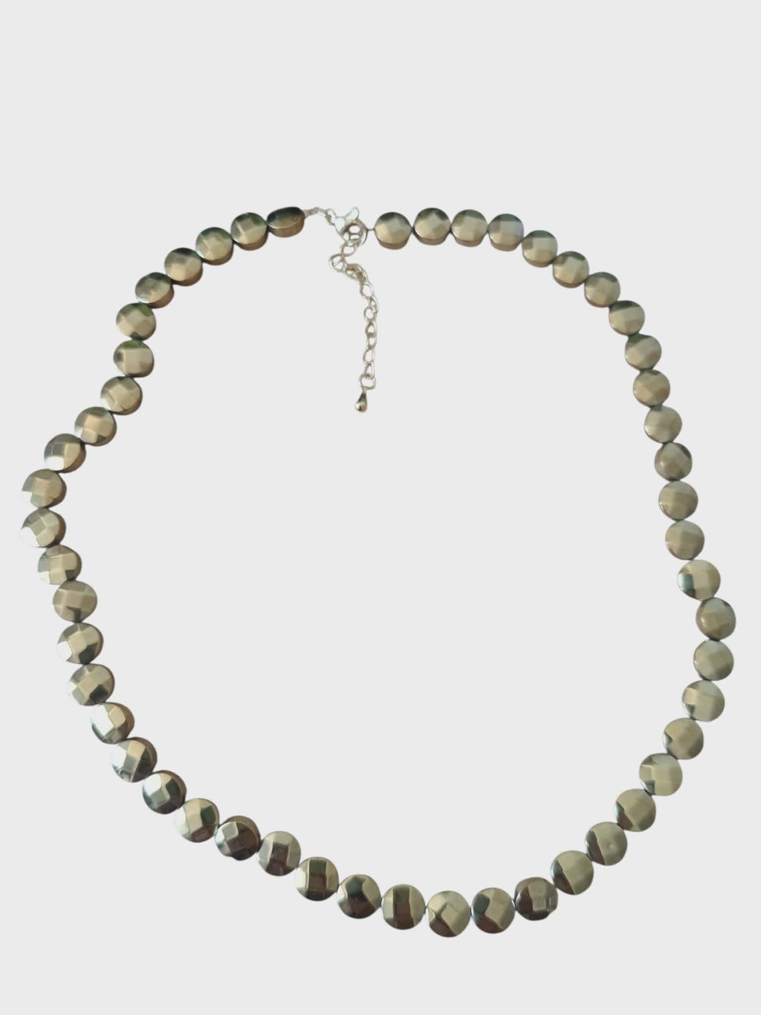 Collier Hématite Doré Facetté