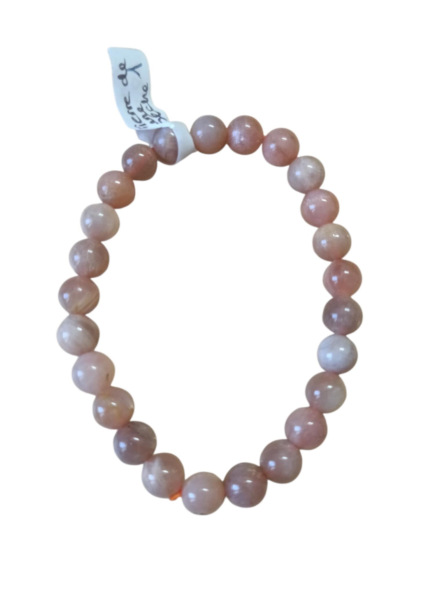 Bracelet Pierre de Lune Pêche 7mm