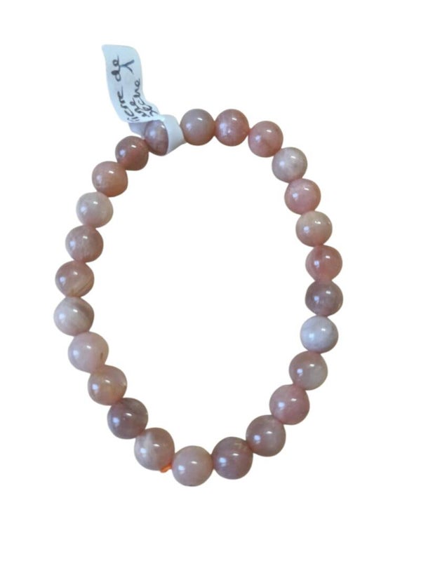 Bracelet Pierre de Lune Pêche 7mm
